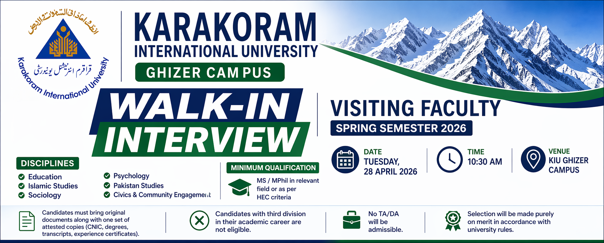 WALK-IN INTERVIEW NOTICE VISITING FACULTY